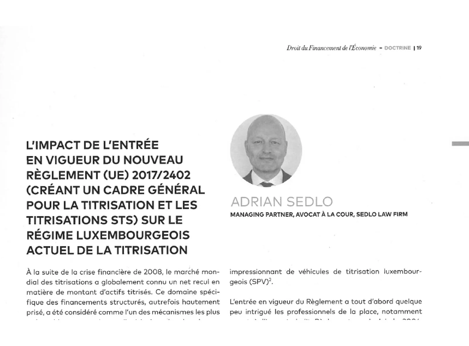 The impact of the new Securitisation Regulation 2017/2402 on the current Securitisation Law