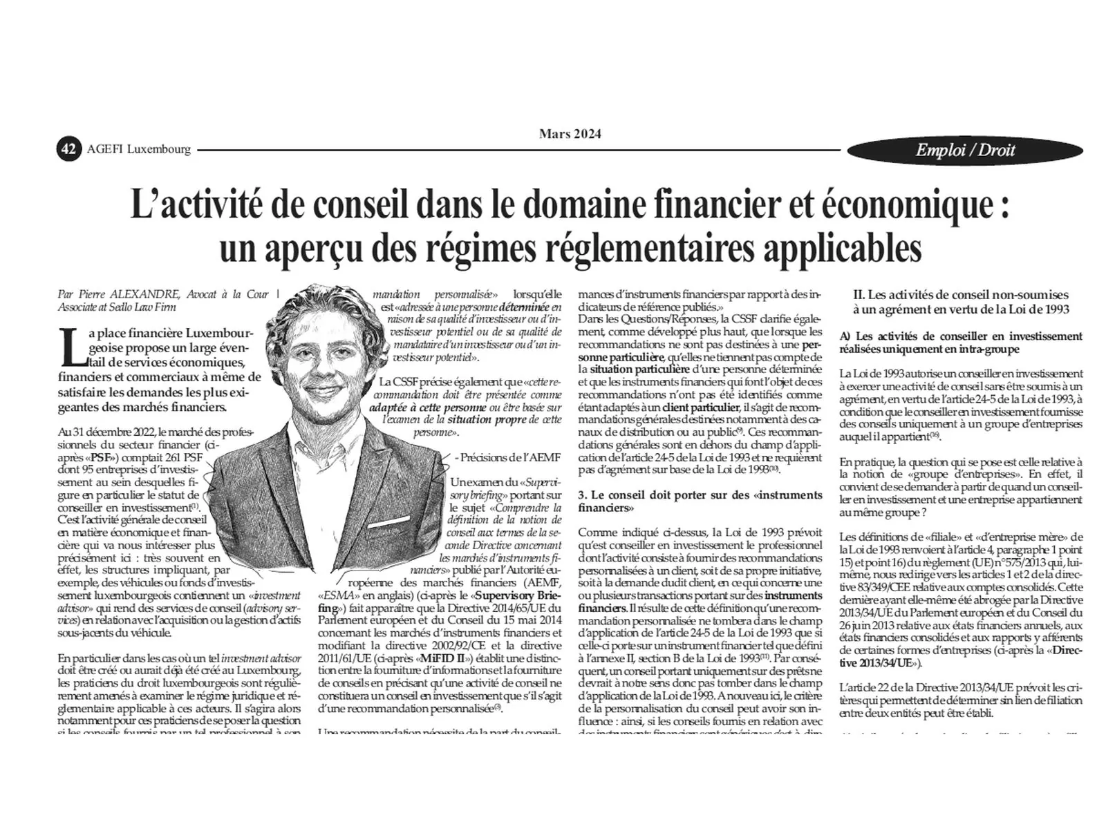 L’activité de conseil dans le domaine financier et économique : un aperçu des régimes réglementaires applicables